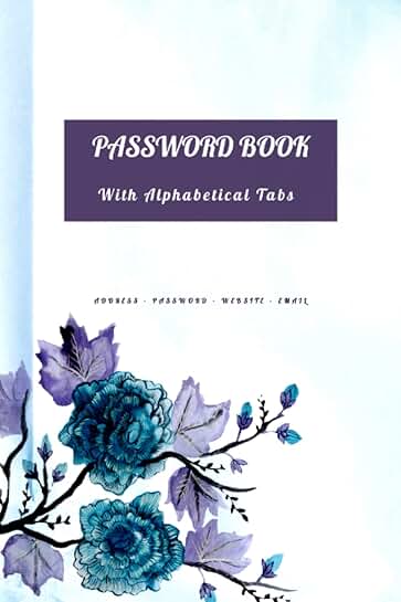 Flower-themed password and address organizer book