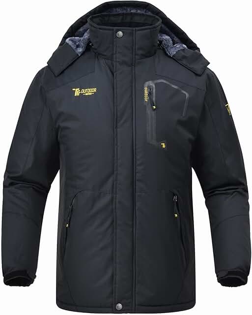 Men's Waterproof Insulated Fleece Ski Winter Jacket
