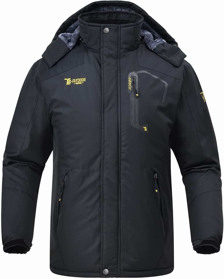 Men's Waterproof Insulated Fleece Ski Winter Jacket
