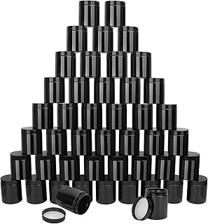 47 Pack 8 oz Black Plastic Jars with Lids