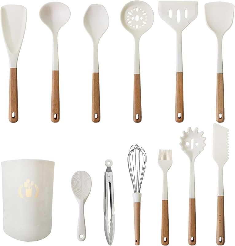 Set of 5 Wooden Spatulas for Cooking and Serving