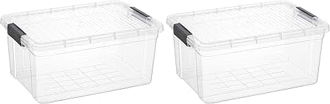 Clear 16 Quart Plastic Storage Container with Lid