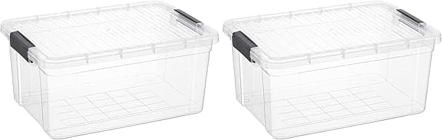 Clear 16 Quart Plastic Storage Container with Lid
