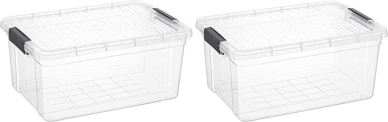 Clear 16 Quart Plastic Storage Container with Lid