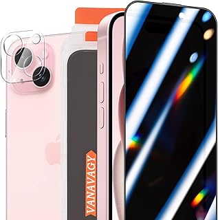 Two-Pack Privacy and Camera Lens Protectors for iPhone 15