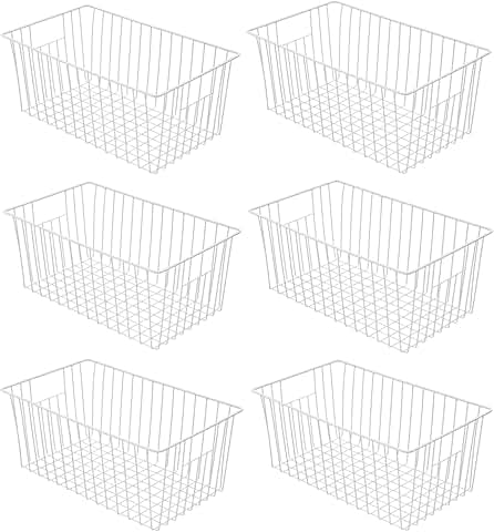 Set of 6 16-inch Wire Freezer Organizer Baskets