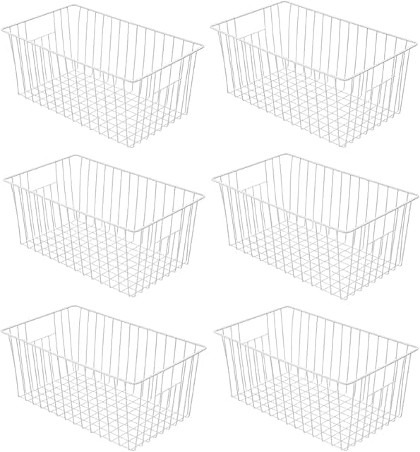 Set of 6 16-inch Wire Freezer Organizer Baskets