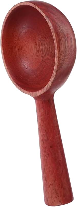 Wooden cooking spoon with short handle for soup and rice