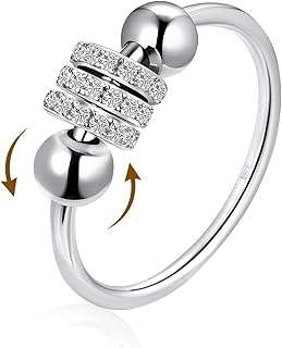 Sterling Silver Fidget Ring for Anxiety and Stress Relief