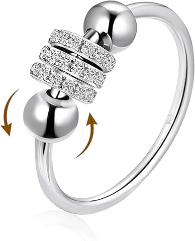 Sterling Silver Fidget Ring for Anxiety and Stress Relief