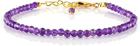 Dainty Natural Gemstone Bead Bracelet for Women