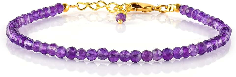 Dainty Natural Gemstone Bead Bracelet for Women