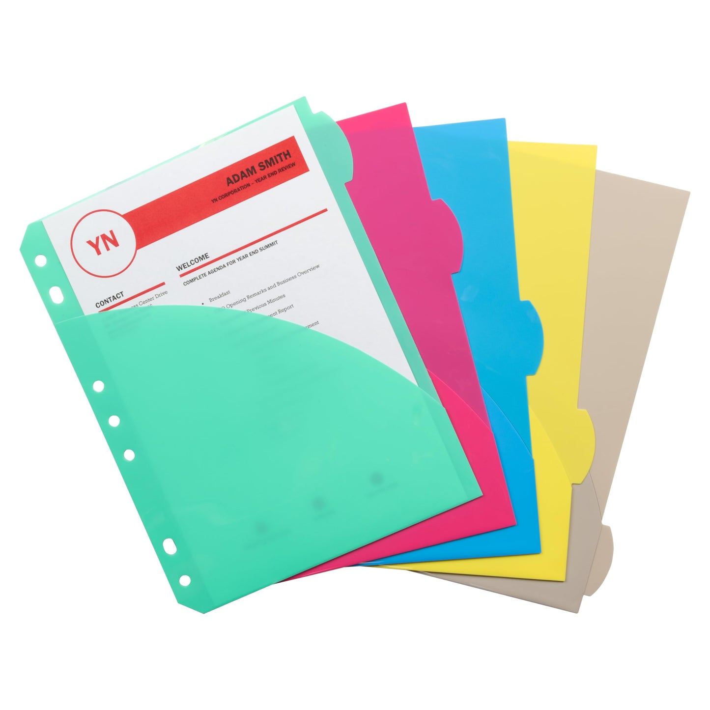 Mini 5-Tab Poly Index Dividers with Pockets