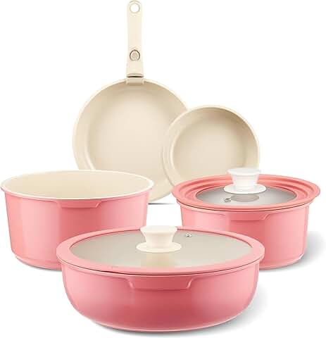 Pink 19-Piece Nonstick Ceramic Cookware Set
