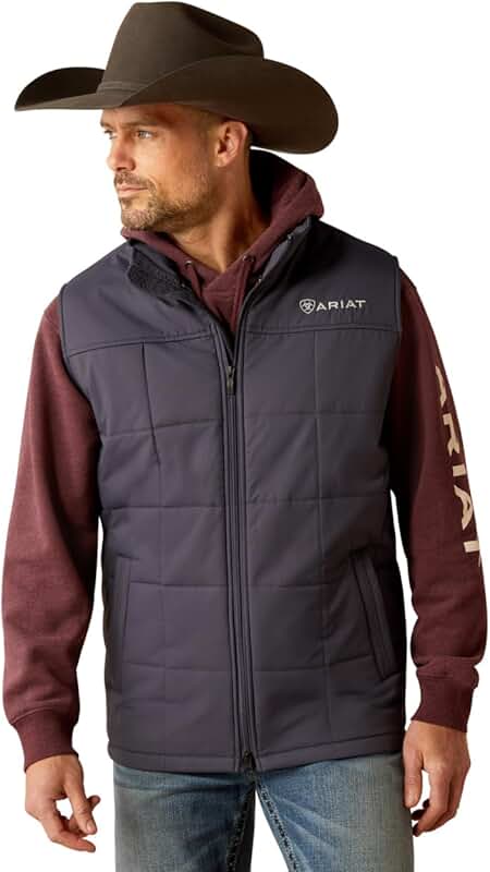 Men's Insulated Casual Vest in Brown