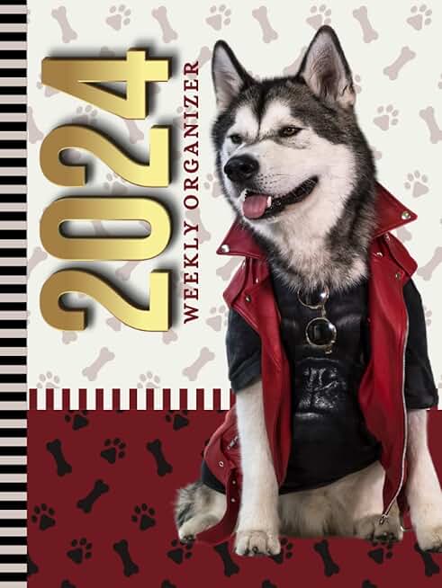2024 Weekly Organizer with Dog Paw Cover