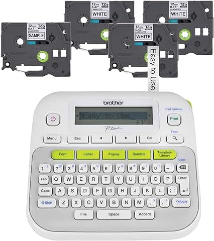 Easy-to-Use Small Label Maker with 4 Tapes