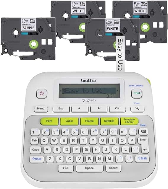 Easy-to-Use Small Label Maker with 4 Tapes