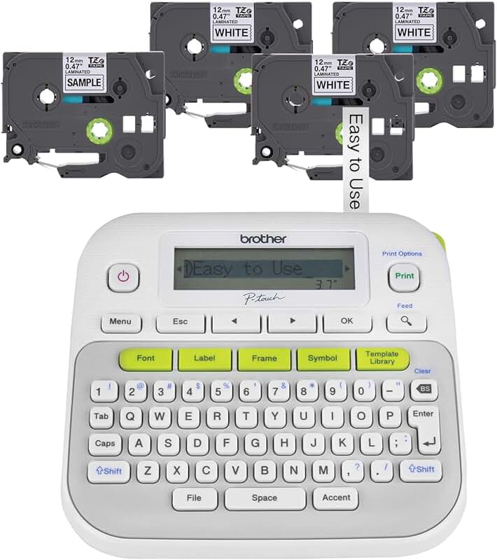 Easy-to-Use Small Label Maker with 4 Tapes