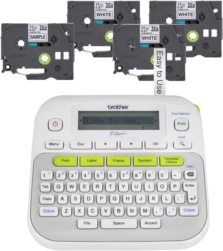 Easy-to-Use Small Label Maker with 4 Tapes