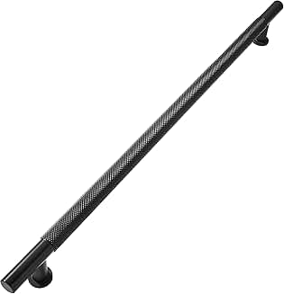 18-inch Matte Black Solid Knurled Cabinet Drawer Pull