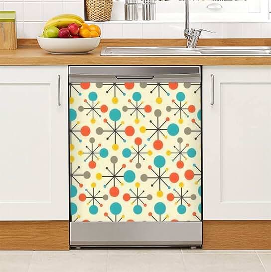 Minimalist Atomic Style Refrigerator Magnet Cover 23x26in