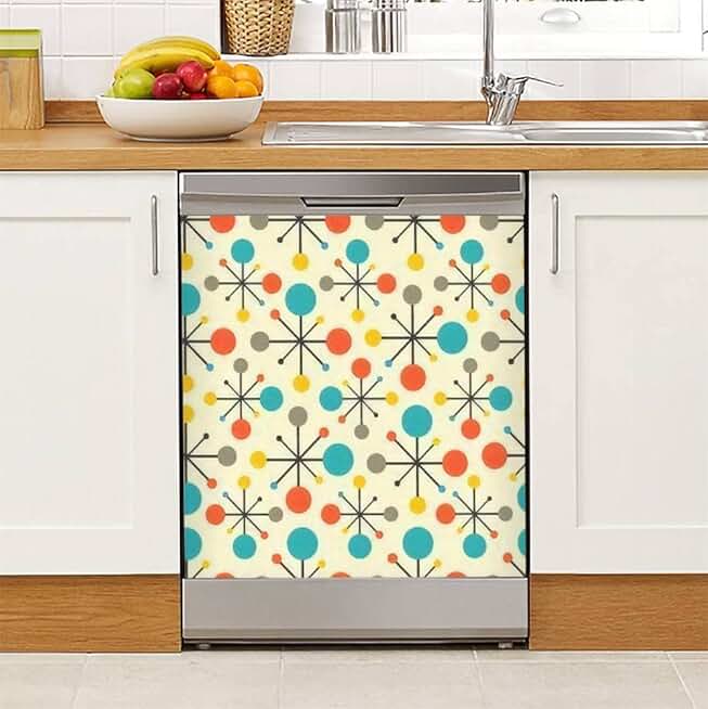 Minimalist Atomic Style Refrigerator Magnet Cover 23x26in