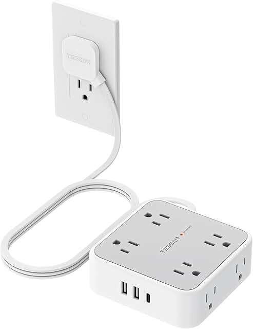 5 ft Surge Protector Power Strip with 8 Outlets and 3 USB Ports