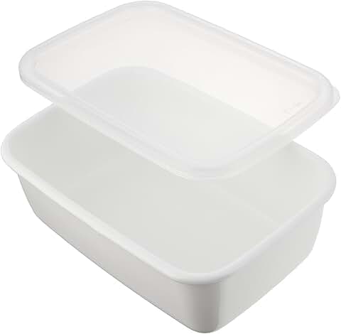 White rectangular deep storage container with seal lid