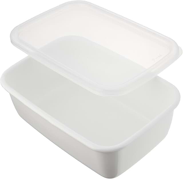 White rectangular deep storage container with seal lid