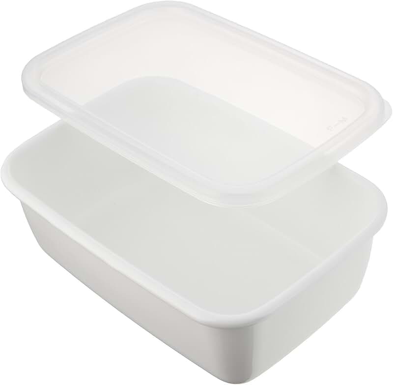 White rectangular deep storage container with seal lid