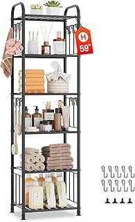 Tall 6-Tier Metal Narrow Shelf for Bathroom or Kitchen