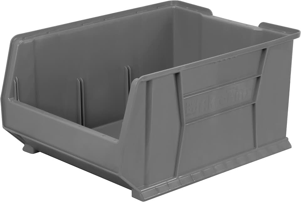 Large Stackable Plastic Storage Bin, 24x18x12 inches