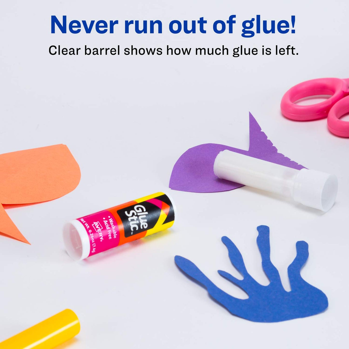 Washable White Adhesive Sticks Pack of 12