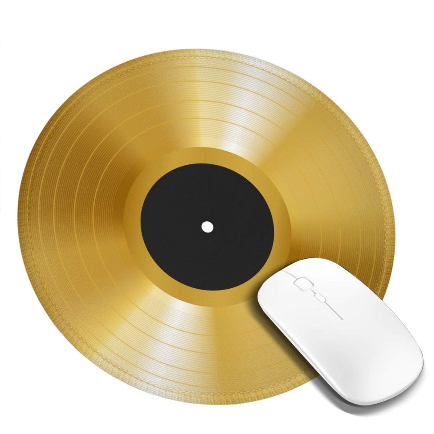 Gold Record Music Mouse Pad, Small Non-Slip Desk Mat