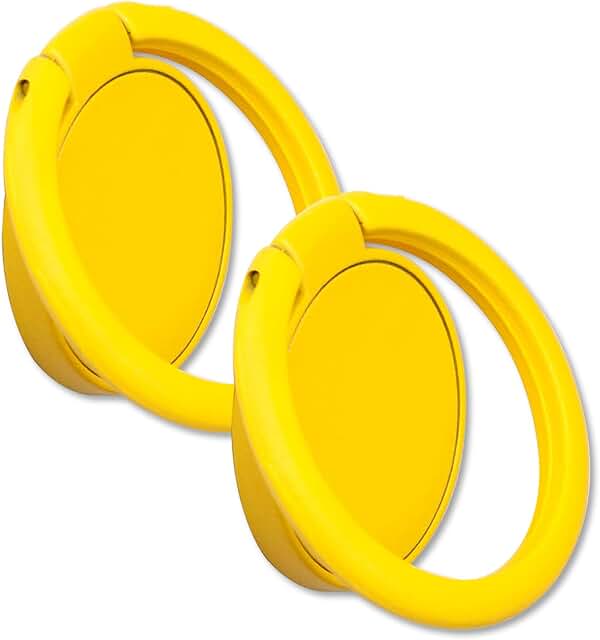Two Matte Finish Round Phone Ring Holders with 360° Rotation