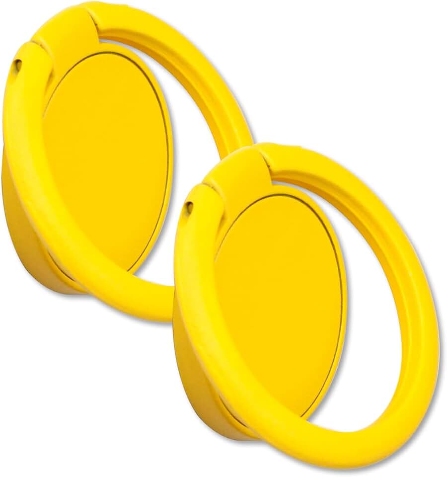 Two Matte Finish Round Phone Ring Holders with 360° Rotation
