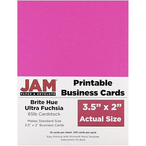 Bright Fuchsia Business Cards, 3.5 x 2, Pack of 100