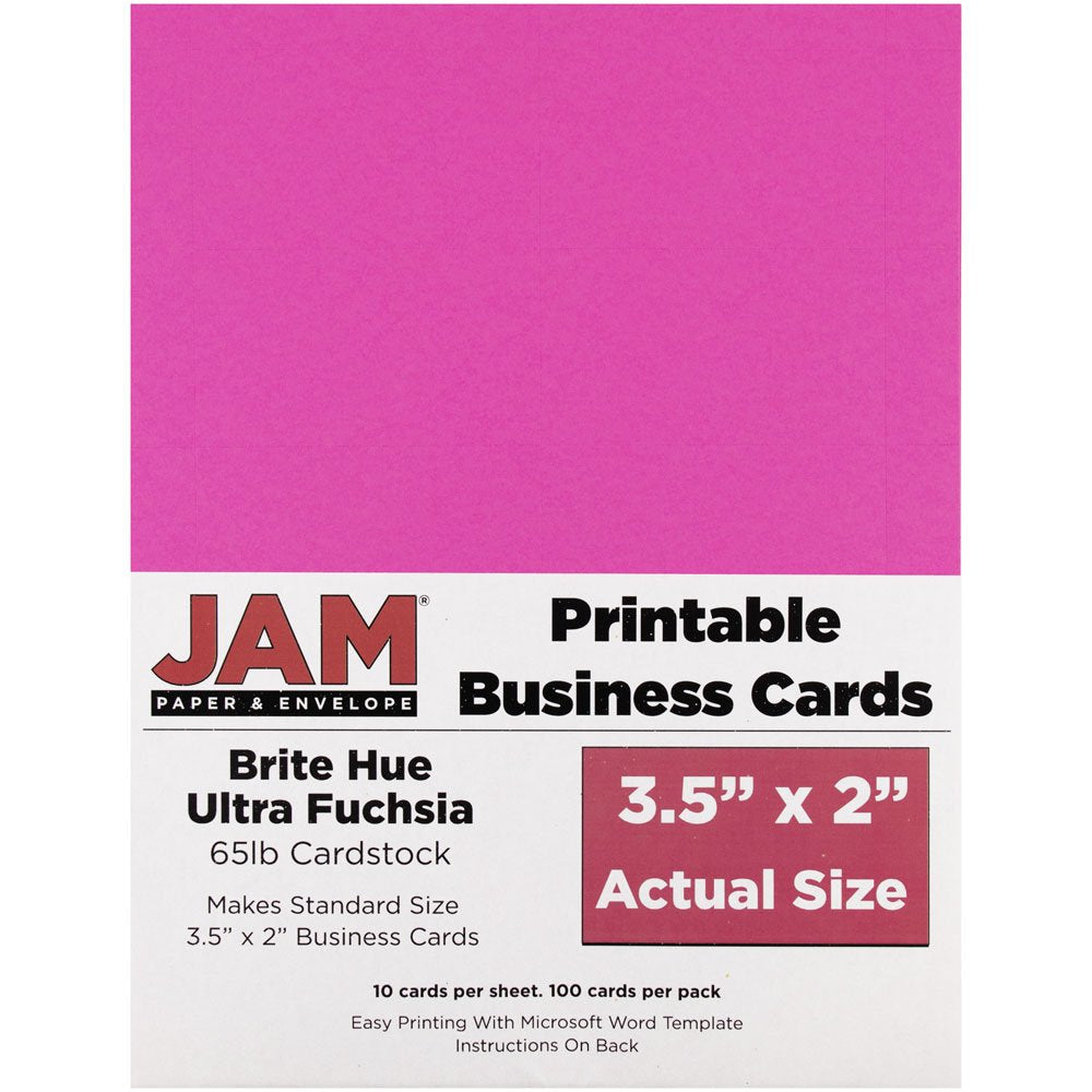 Bright Fuchsia Business Cards, 3.5 x 2, Pack of 100