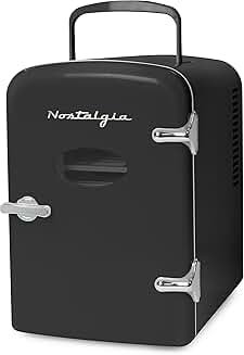 Mini Fridge and Heater with 6-Can Capacity