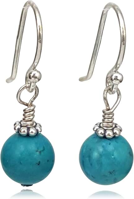 Handmade Silver Turquoise Drop Earrings