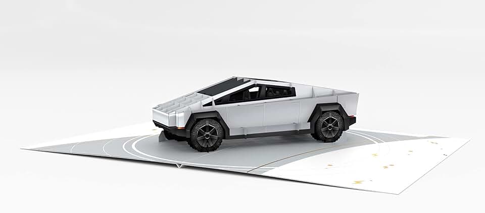 Cybertruck 3D Pop Up Greeting Card, 5x7 Inches