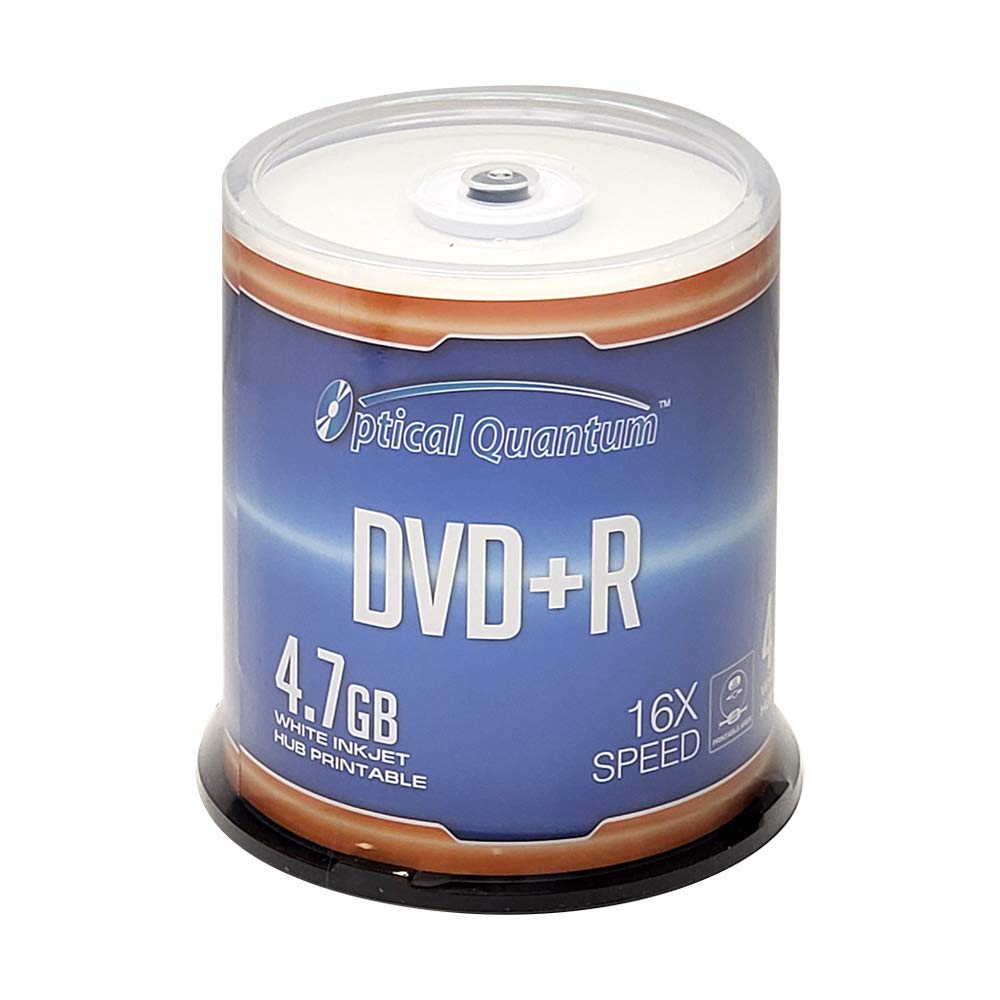 DVD+R 4.7GB 16X White Inkjet Printable - 100pk Cake Box (FFP) OQDPR16WIPH-BX, 100 Discs
