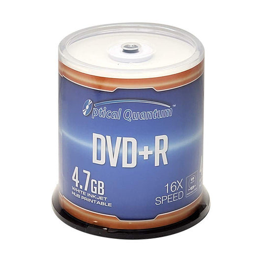 DVD+R 4.7GB 16X White Inkjet Printable 100 Discs