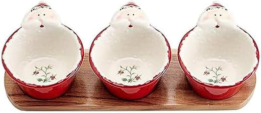 Set of 4 large ceramic gingerbread man bowls for soup and cereal