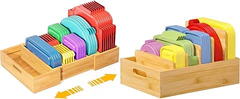 Expandable Bamboo Lid Storage Organizer