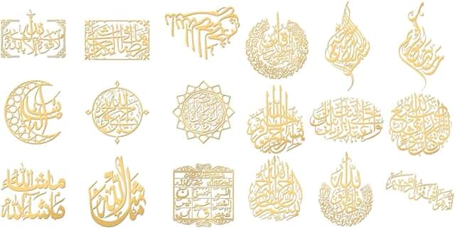 18pcs Religion Theme Gold Stickers for Crafts and Decor