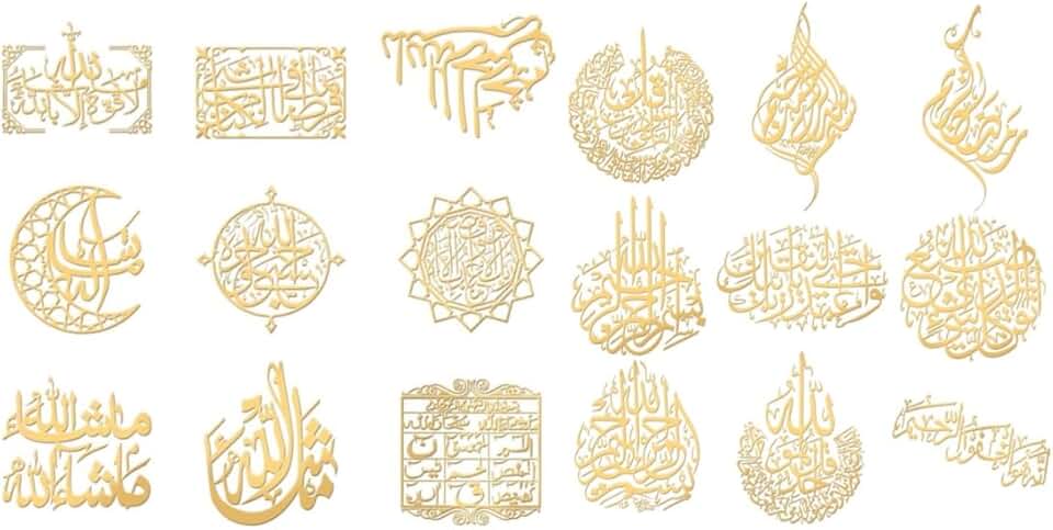 18pcs Religion Theme Gold Stickers for Crafts and Decor