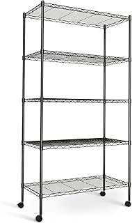 Heavy Duty 5-Tier Storage Shelving Unit, 1250 lbs, Black