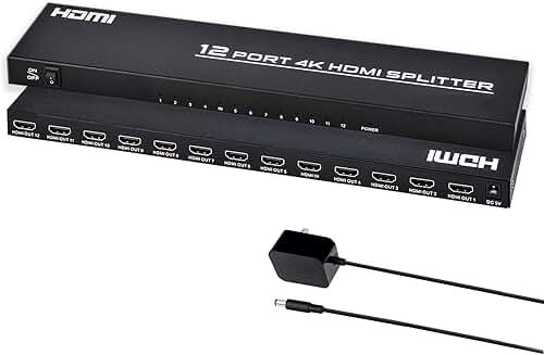 HDMI Splitter 1 in 12 Out for 4K Video Display